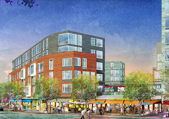 An artist's rendering of Barry's Corner. Credit: Elkus Manfredi Architects