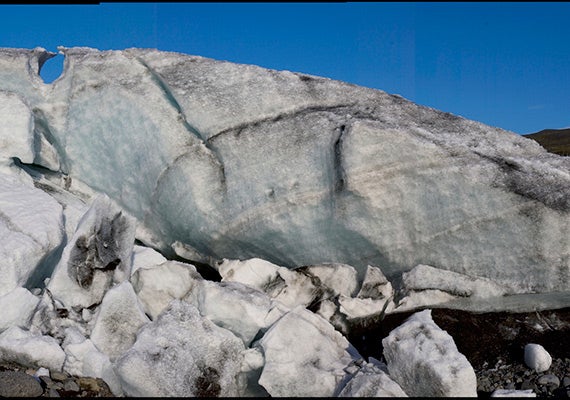 The Solheim Glacier in Iceland in April 2006.  
