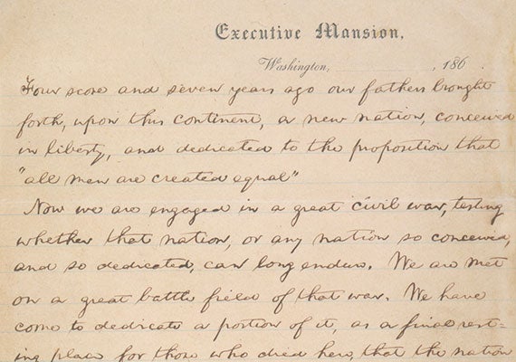Of the five known manuscript copies of the Gettysburg Address, the Library of Congress has two. President Lincoln gave one of these to each of his two private secretaries, John Nicolay and John Hay. This is called the "Nicolay Copy."