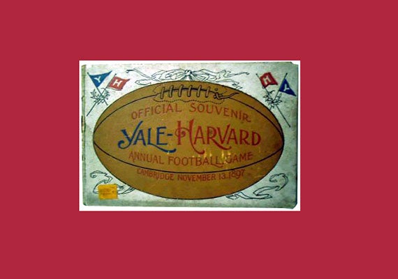 Artwork from an 1897 Harvard-Yale game poster, or in this case, "Yale-Harvard." Courtesy of HAA