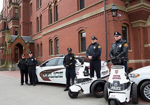 To cut down on greenhouse gas emissions, the Harvard University Police Department converted to hybrid vehicles. File photo Katherine Taylor