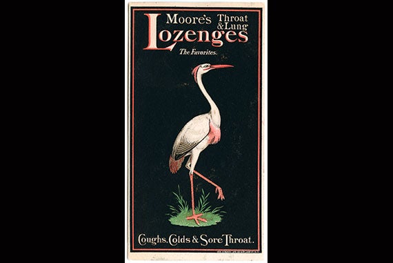 A Moore’s Throat & Lung Lozenges trade card from the Advertising Ephemera Collection at Harvard Business School. Advertisements from 1865 to 1910 could pass as fine art, as some modern analogs might today. 