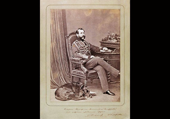 The earliest photograph in the Hermitage’s Imperial Collection is dated 1839; it was a gift to Emperor Nicholas I, who was reportedly fascinated by the new medium. In this 1865 image, his son Alexander II is pictured with his favorite dog in a portrait by pioneering photographer Levitsky Lvovich Sergey. Photos courtesy of the State Hermitage Museum