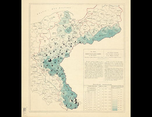 The population of Polish-speaking children in German territory is charted in this data map, one of many factors taken into consideration when redrawing national borders after the war.