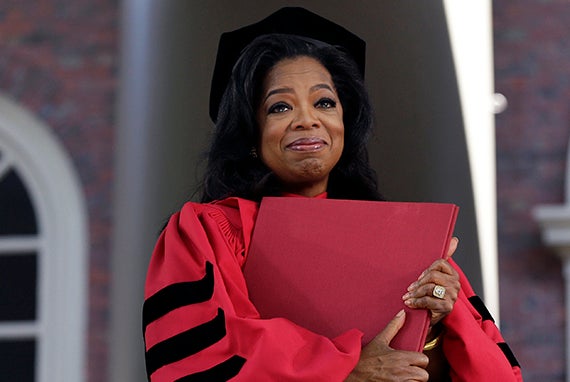 AP photographer Elise Amendola said Oprah Winfrey “was incredibly moved to receive an honorary degree. More so than I think I recall anybody else. And when she had the degree she clutched it to her chest and teared up. It just made for a beautiful picture.” Photo by Elise Amendola/AP Photo