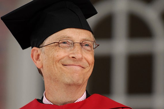 “All through the procession and when he was up on stage, he was just thrilled to be there and getting that degree,” Bloomberg photographer Neal Hamberg said of Bill Gates. Photo by Neal Hamberg/Bloomberg News