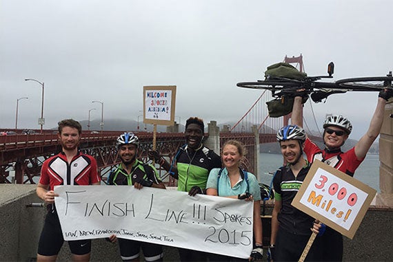 Aug 6: Harvard and MIT students celebrated when they reached the Golden Gate Bridge on Thursday. The Spokes team had biked more than 3,000 miles — from Washington, D.C., to San Francisco.
