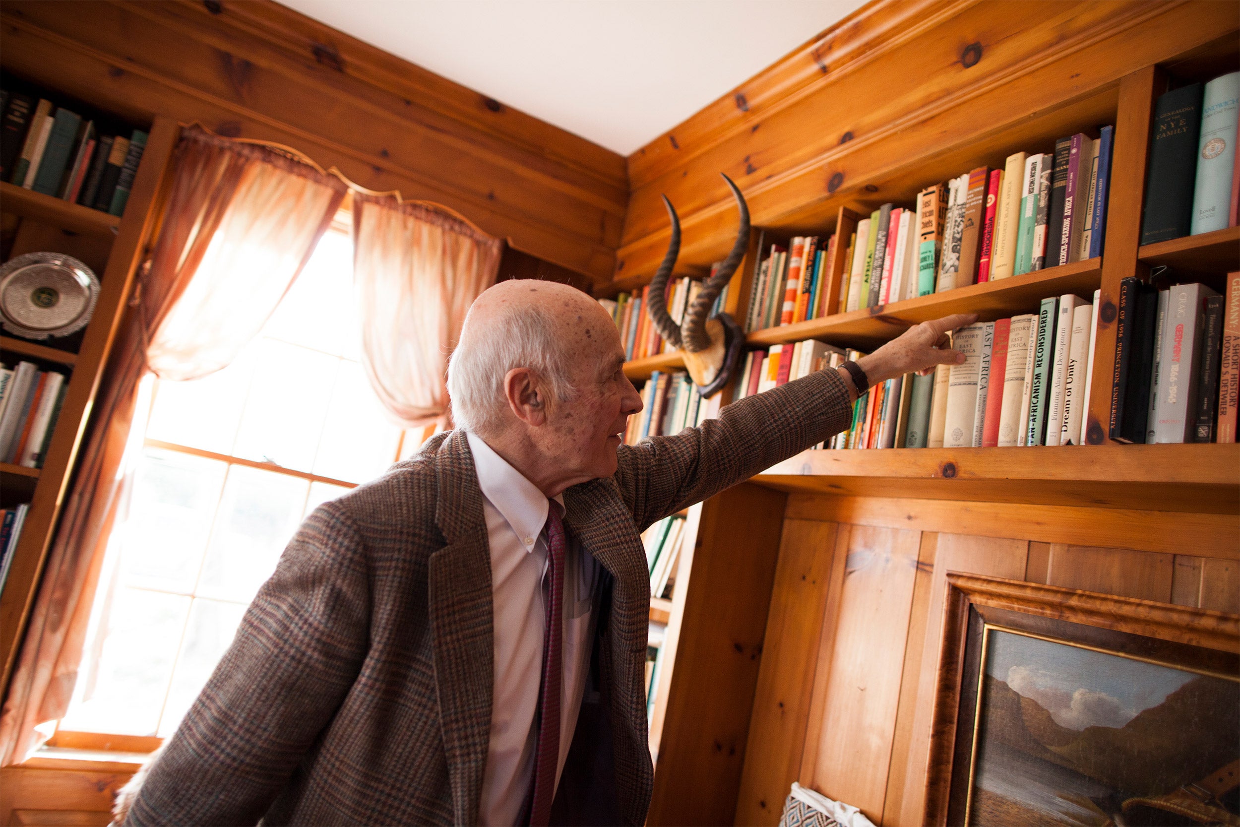 Joseph Nye in his study at home.