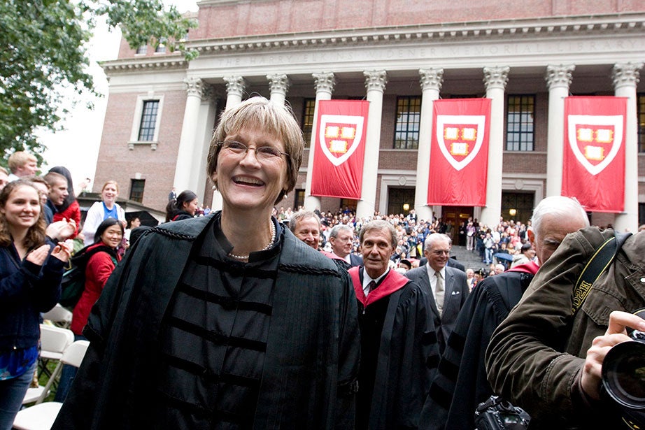 The installation of Drew Faust as the 28th President of Harvard University was held at Tercentenary Theatre in Harvard Yard.