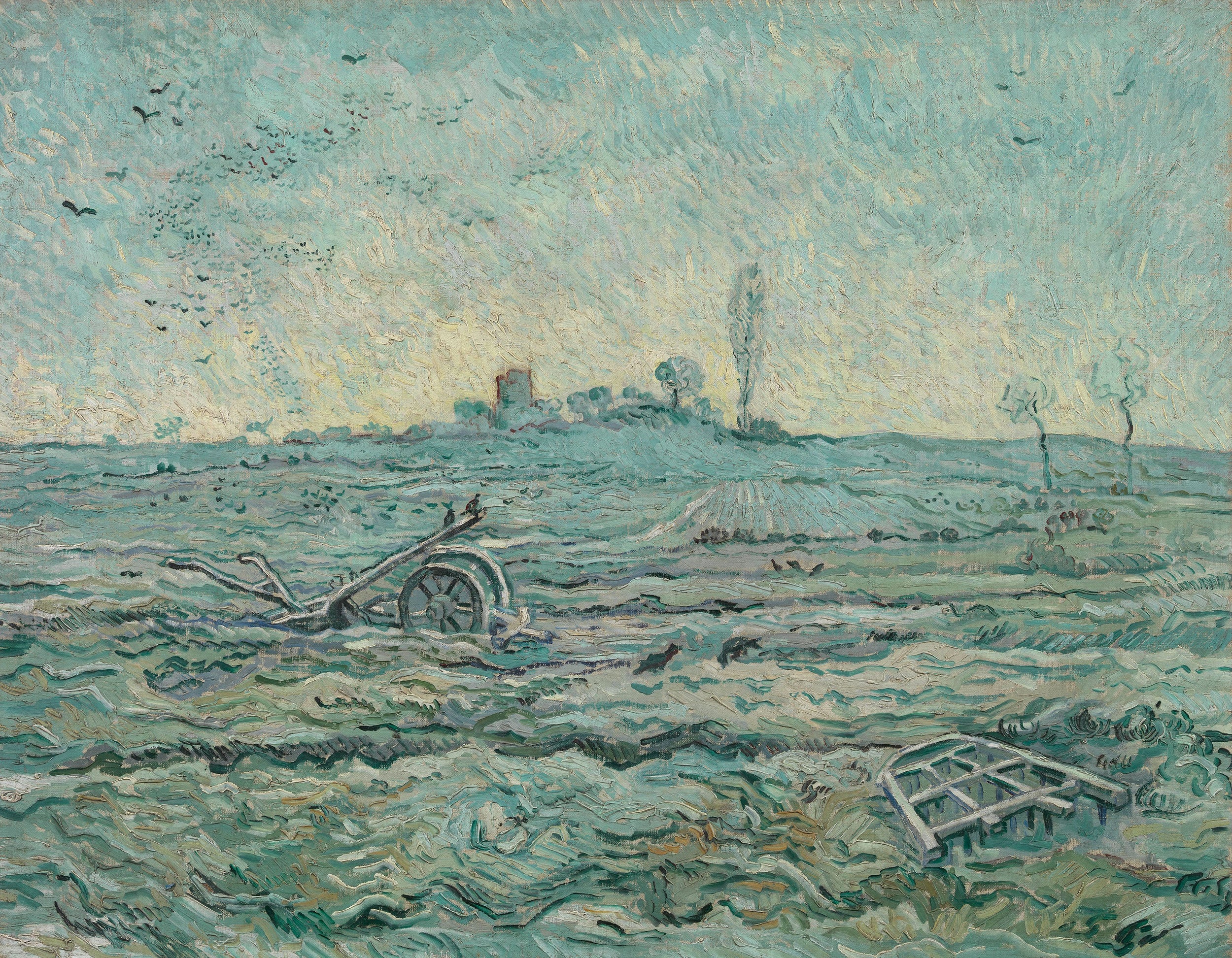 Vincent van Gogh, Snow-Covered Field with a Harrow (after Millet),