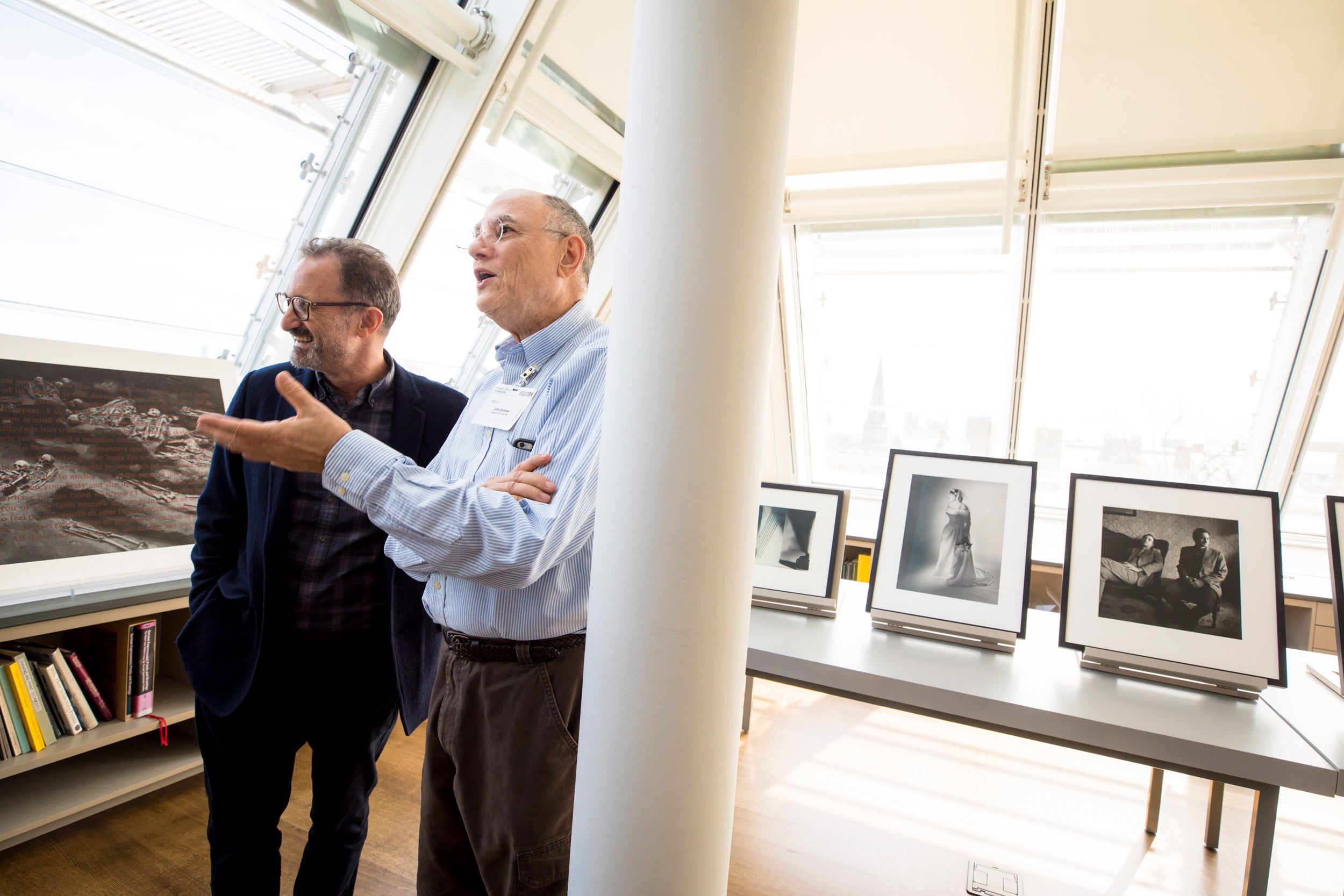 Gary Schneider and John Erdman at Harvard Art Museums exhibit.