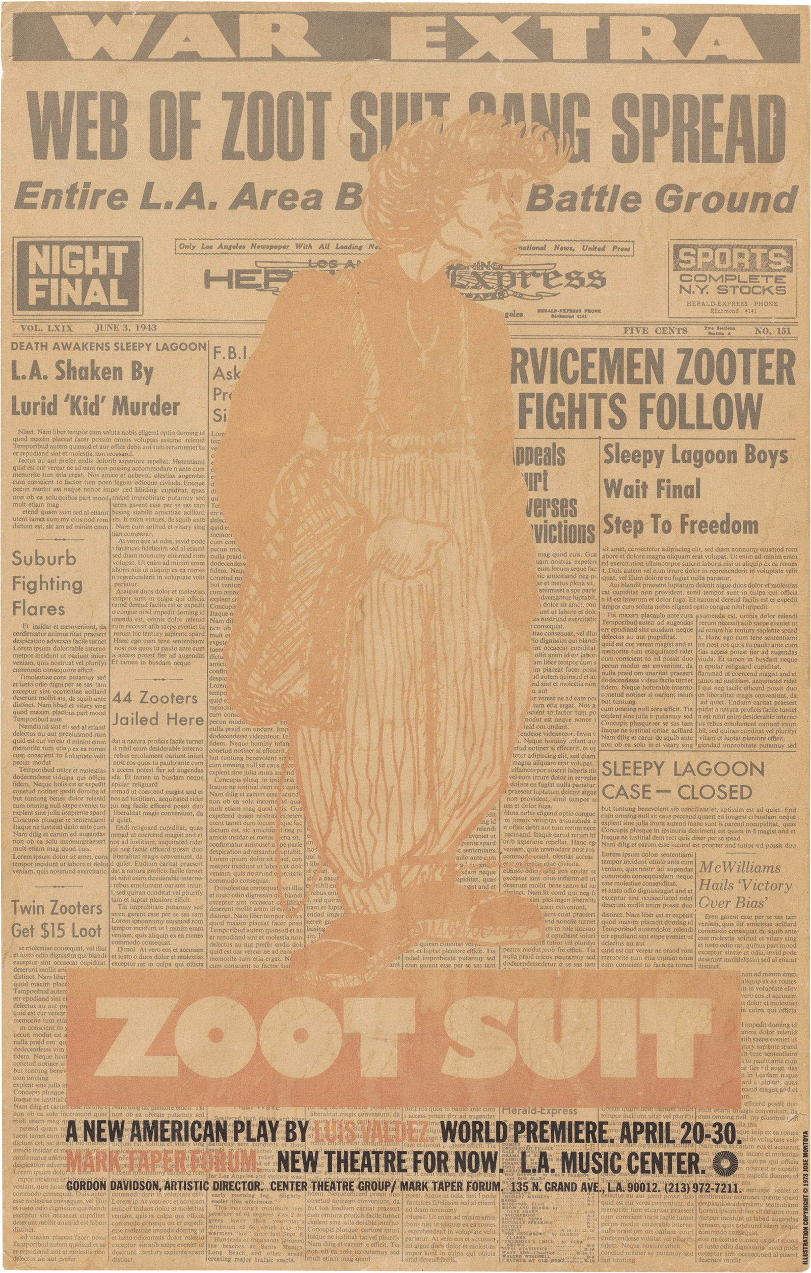 Luis Valdez’s pioneering Chicano play "Zoot Suit" (1978) poster