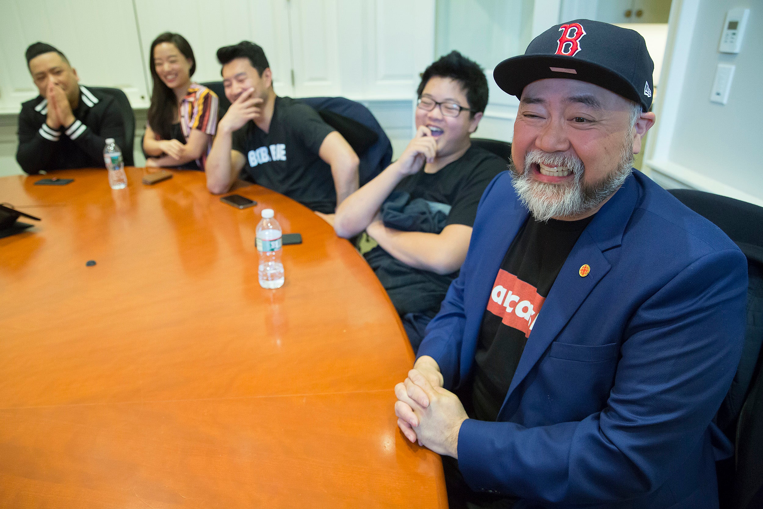 Cast from "Kim's Convenience" at Harvard.