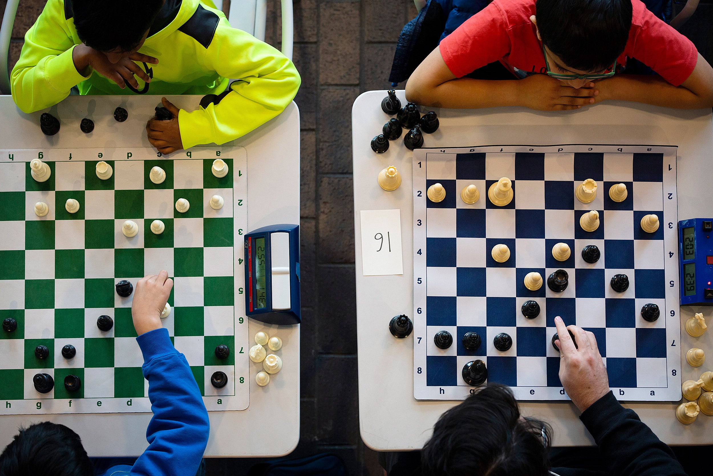 Overview of two chess matches.