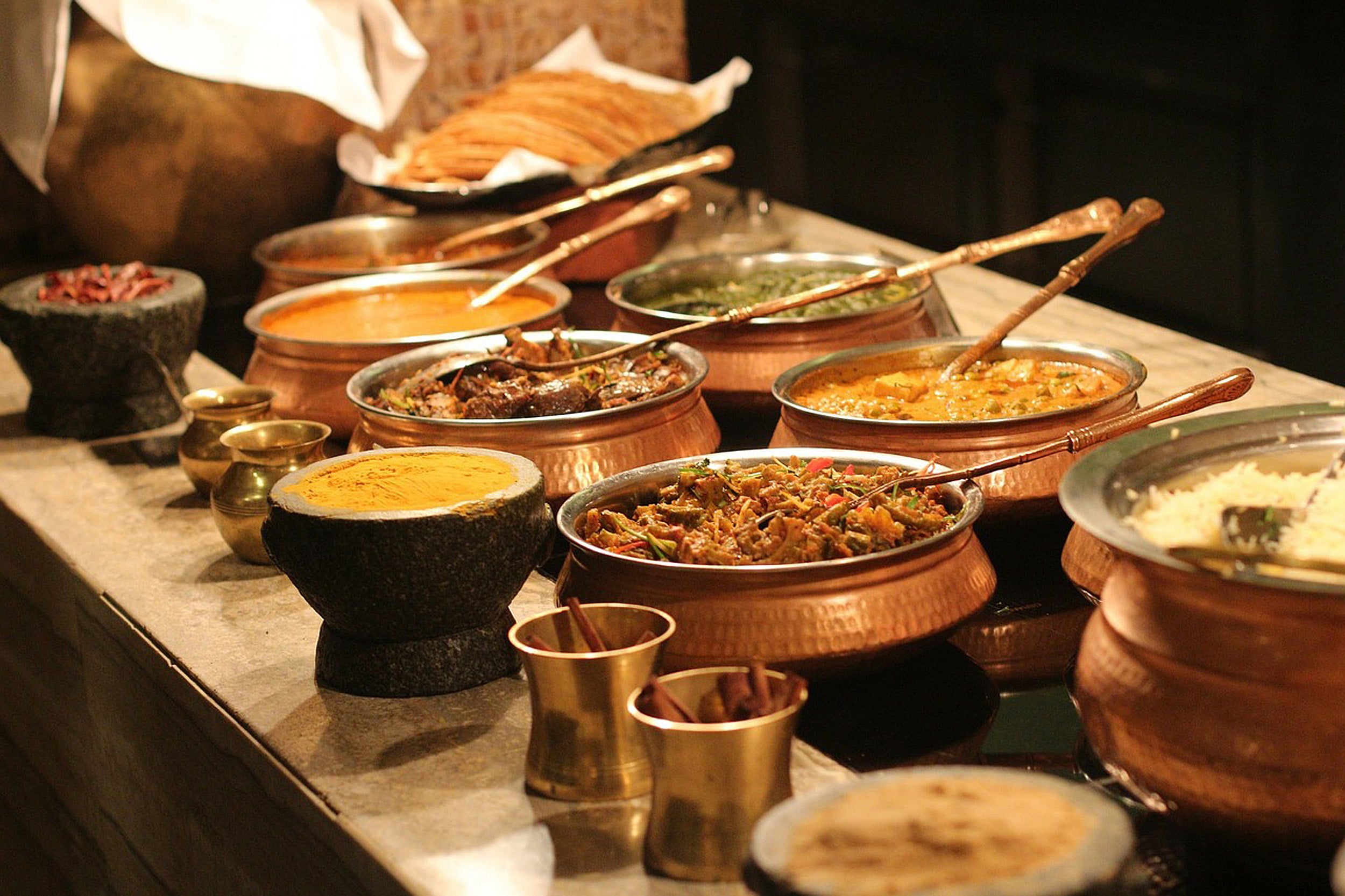 Indian food buffet.