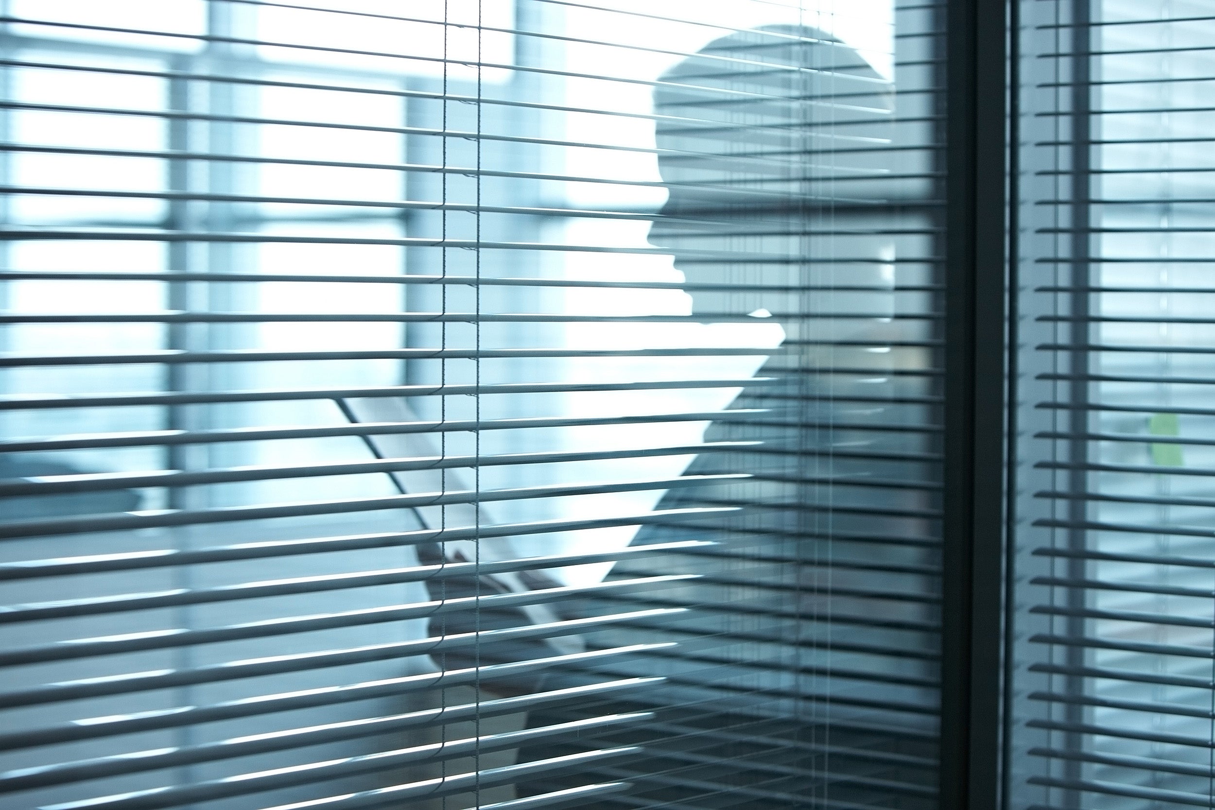 Silhouette of a business woman with documents