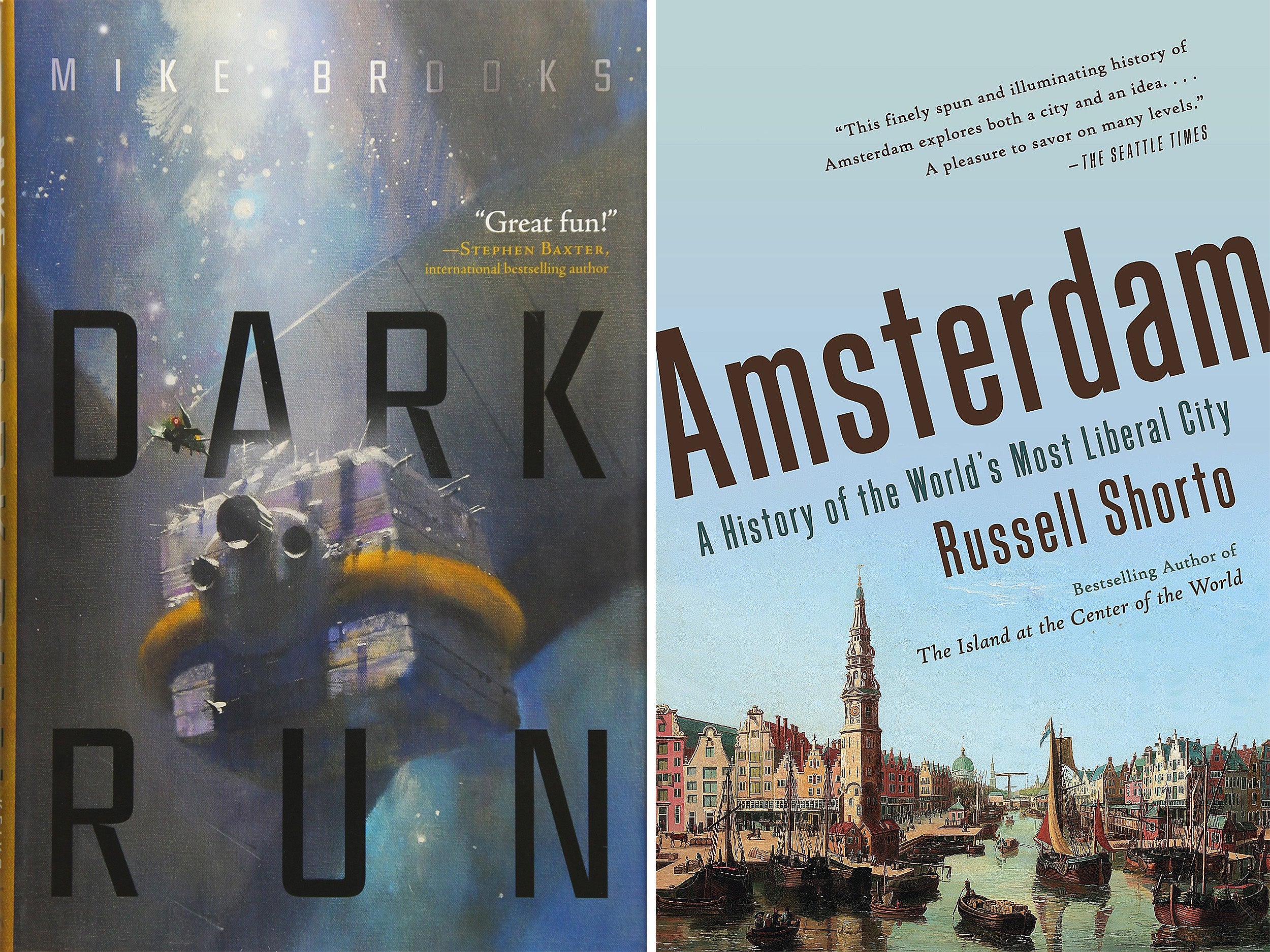 Dark Run and Amsterdam book covers