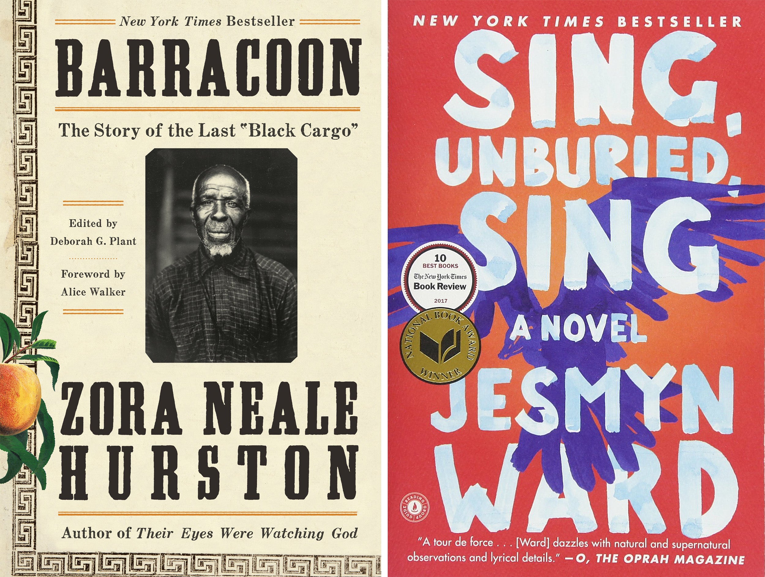 Barracoon and Sing, Unburied, Sing book covers