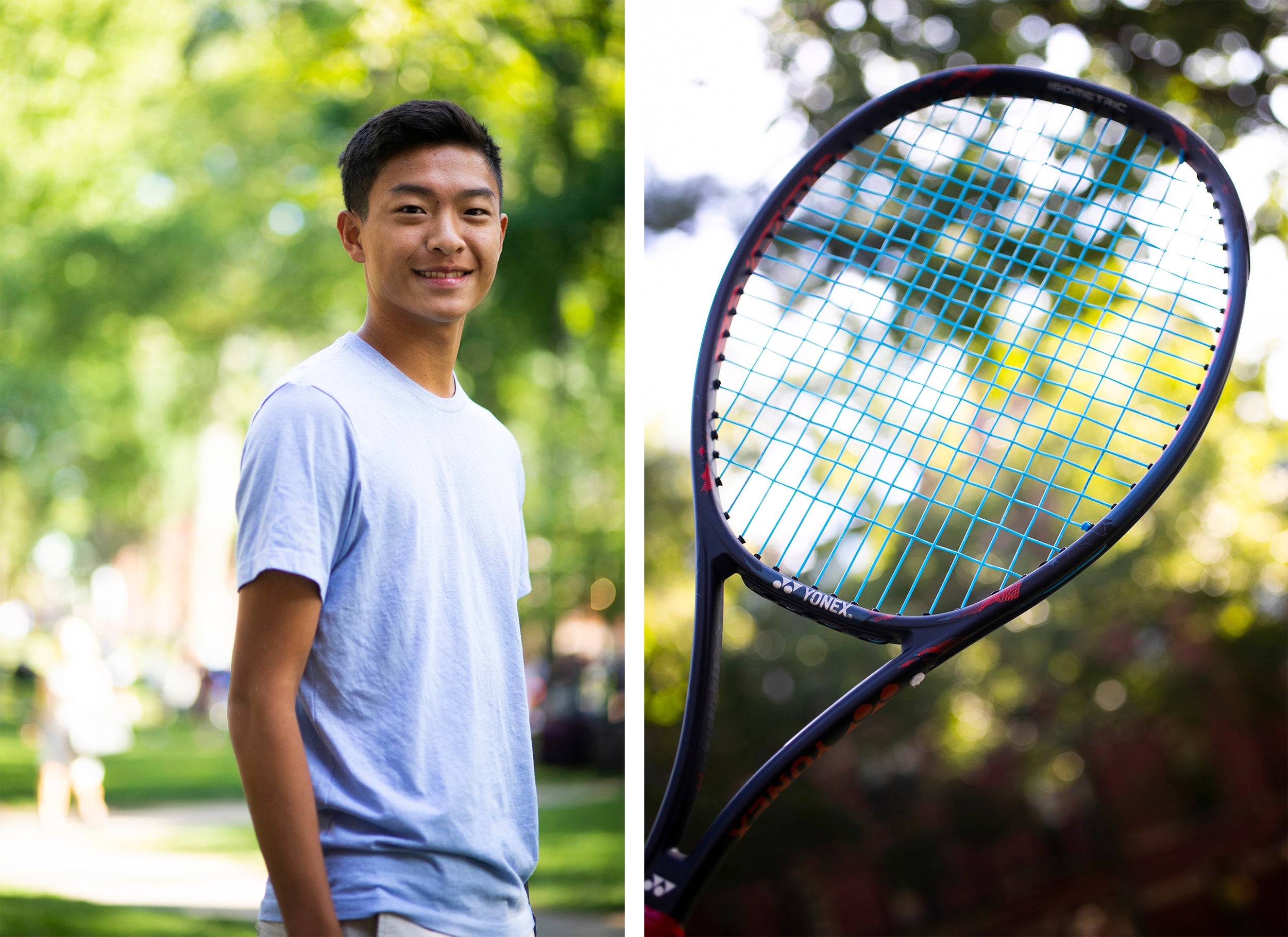 Alan Yim and a tennis racket