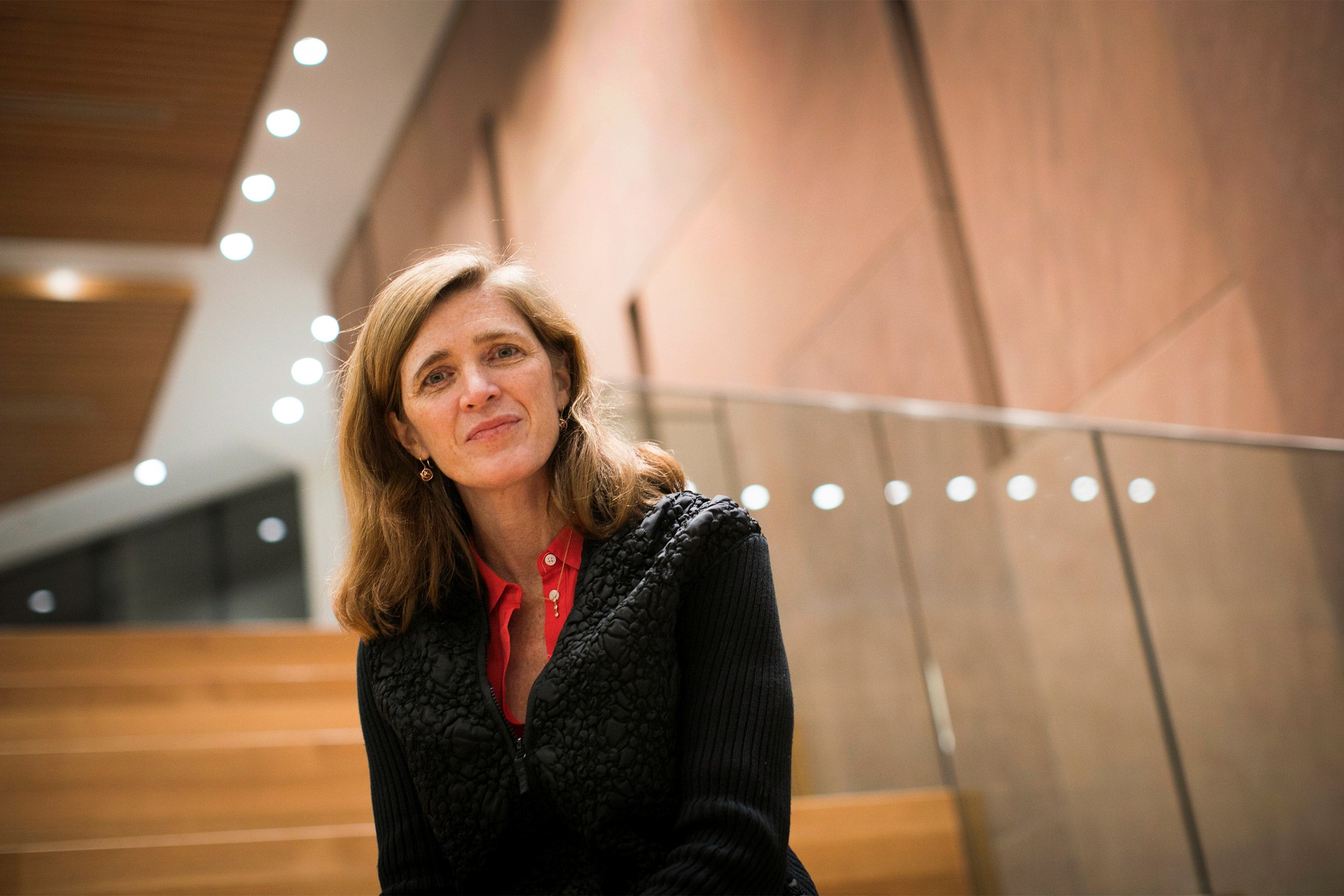 Former United Nations Ambassador Samantha Power is pictured at Harvard Kennedy School