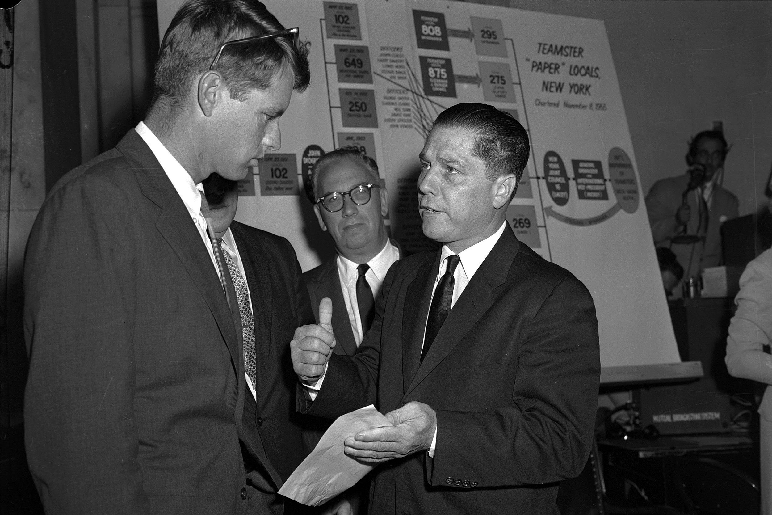 James Hoffa speaks with Robert F. Kennedy
