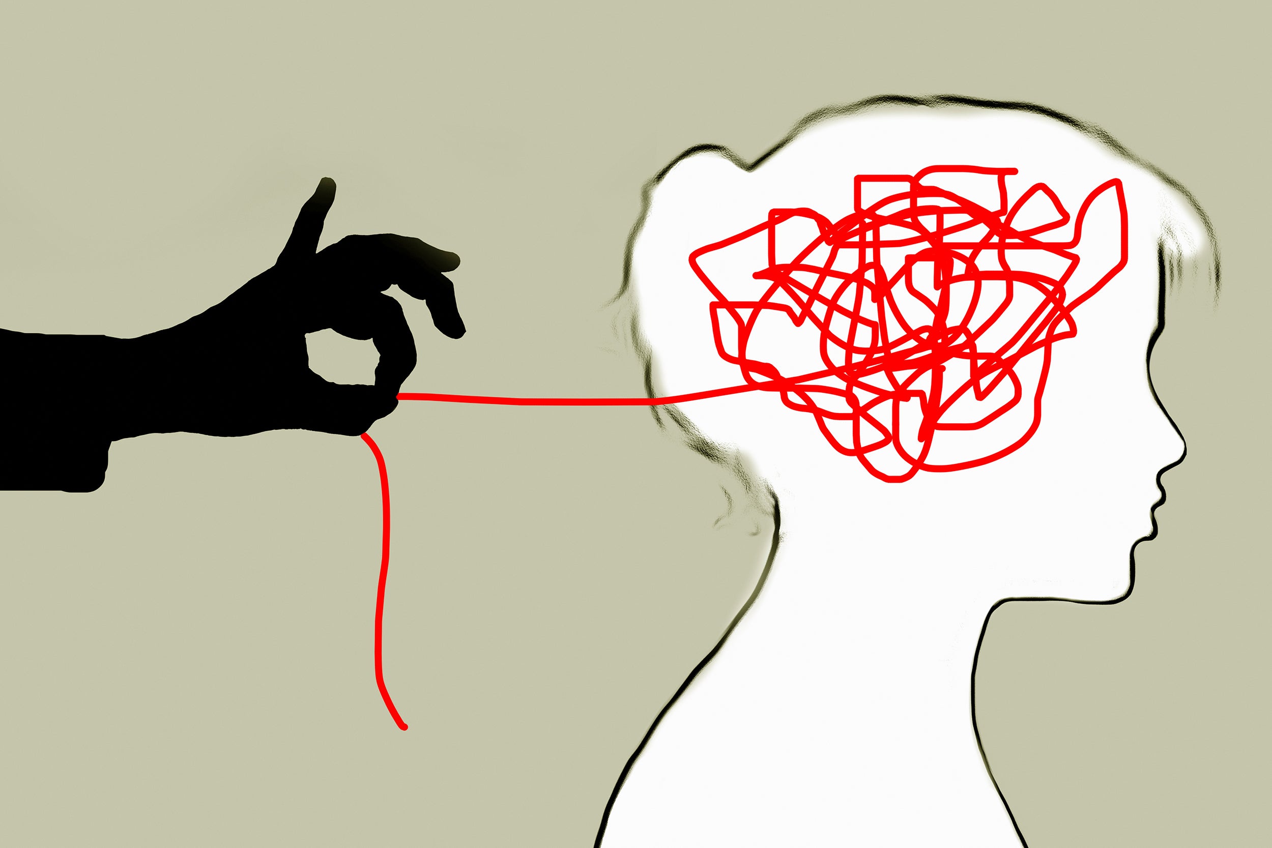 Illustration of a person having stress unraveled.