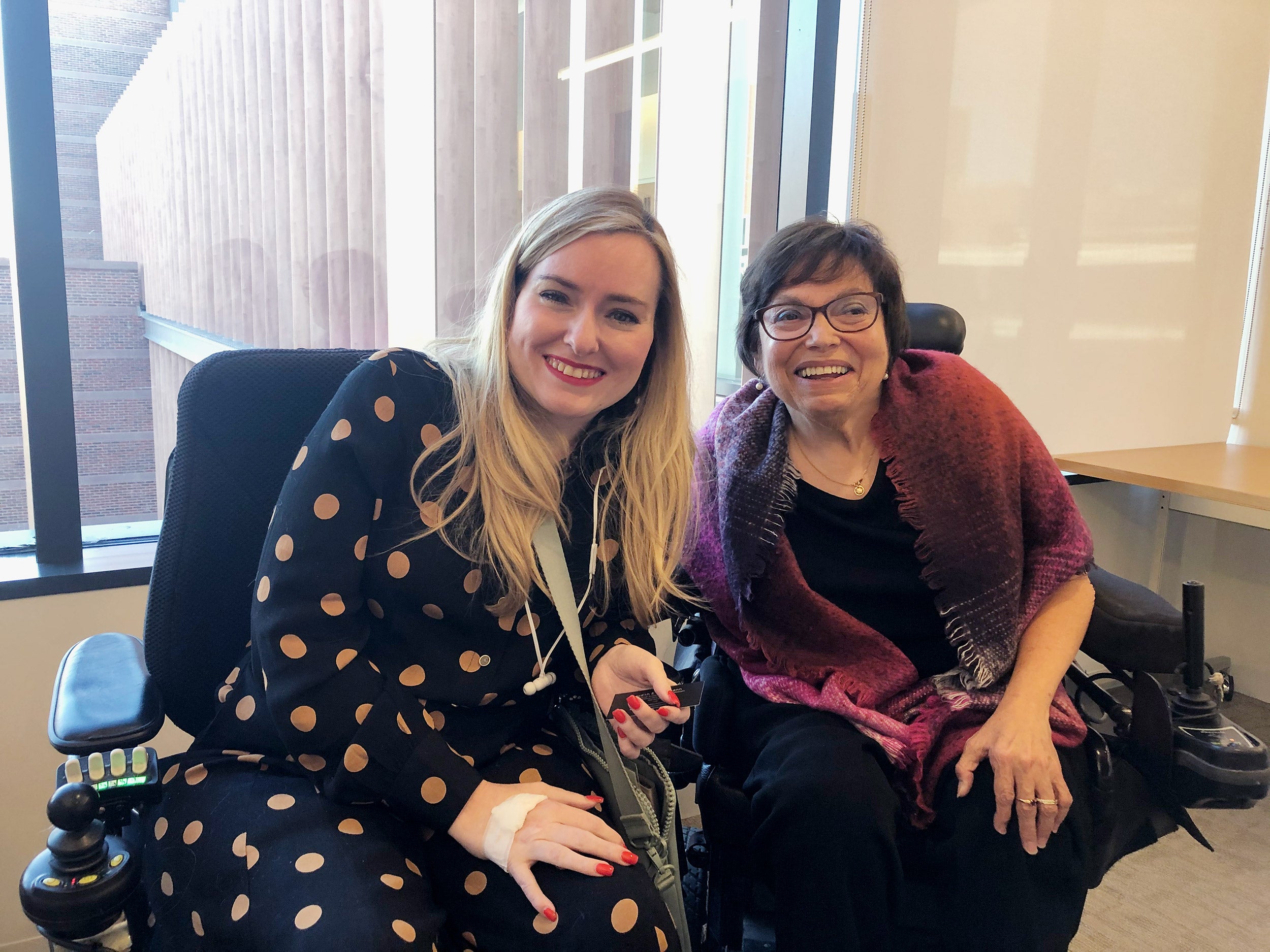 Ariella Barker with international disability rights activist Judith Heumann.