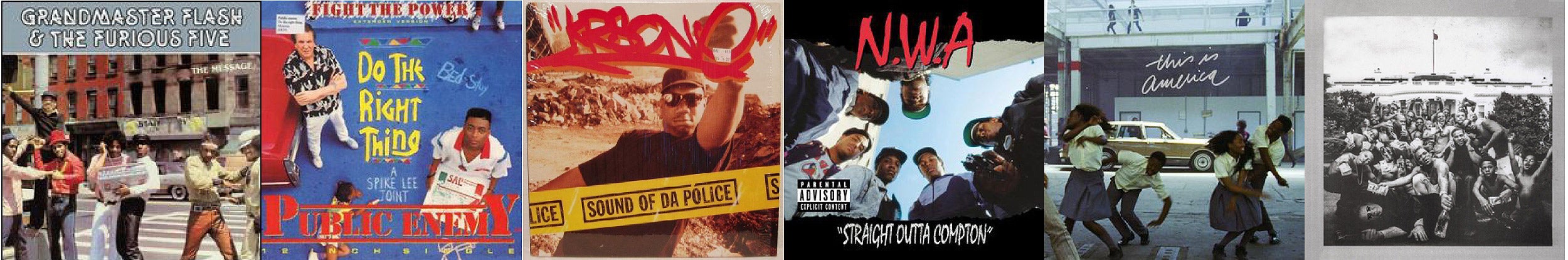Hip-hop record covers.