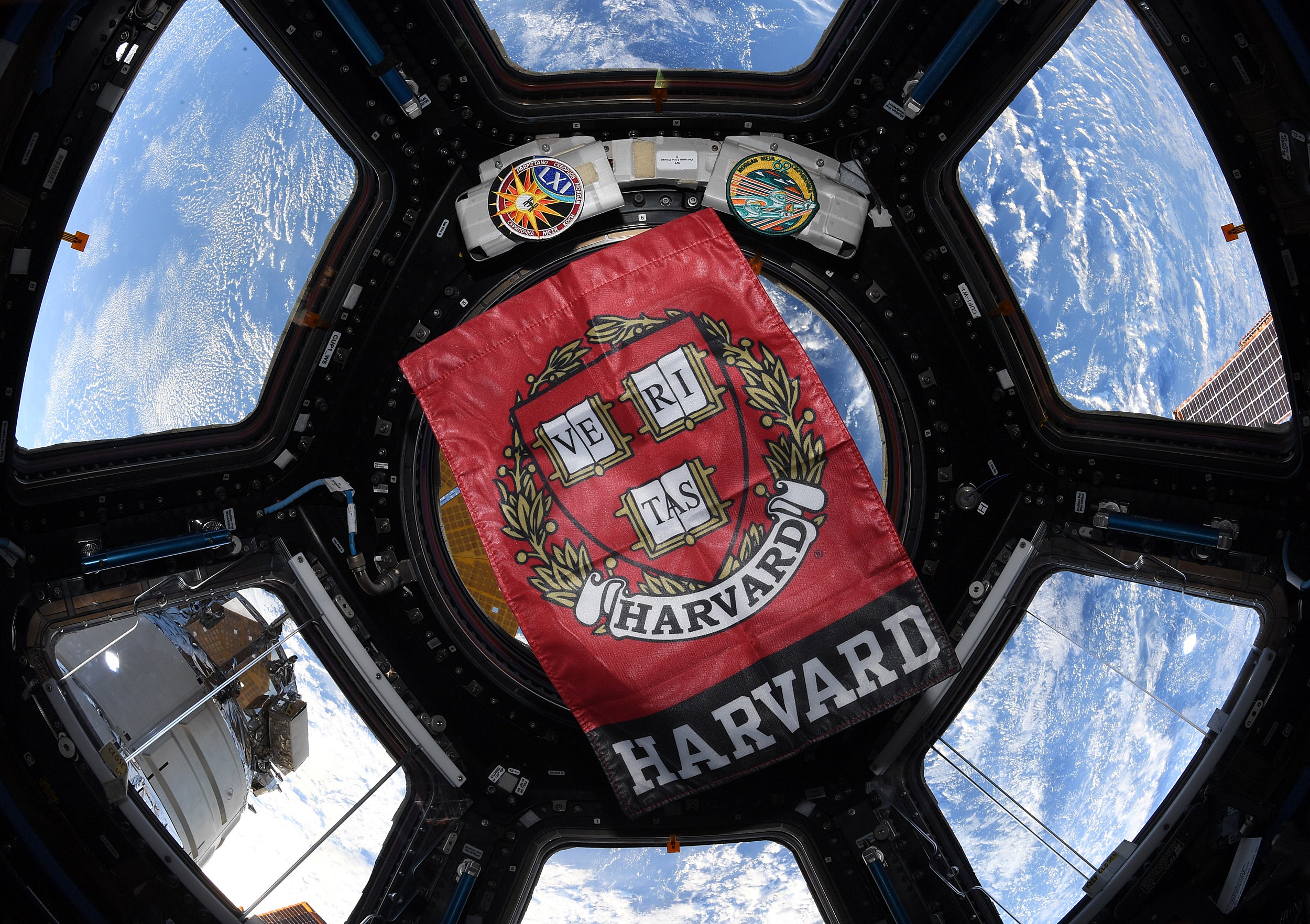 Harvard flag in space.