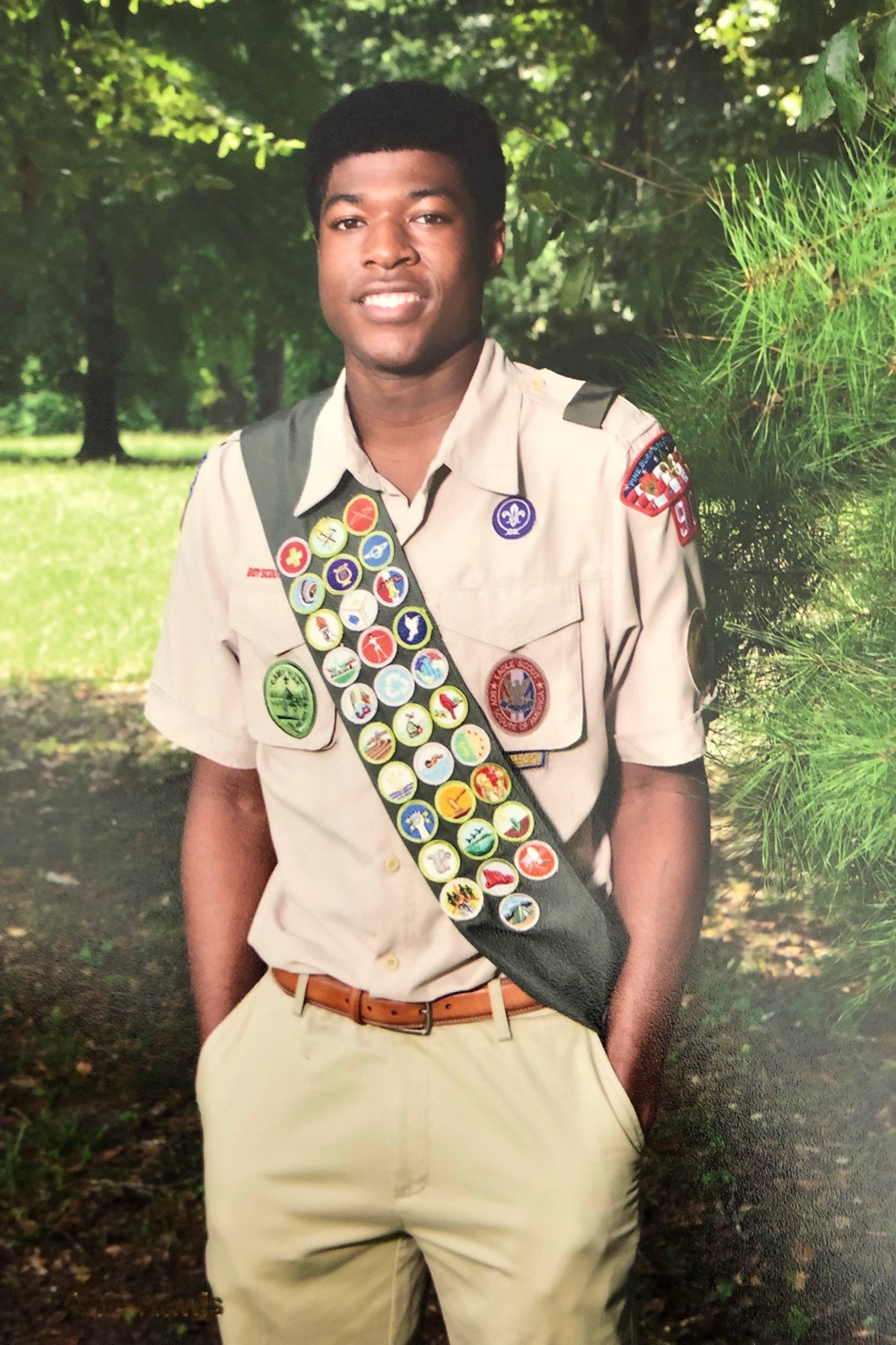 Noah Harris in Scout uniform.