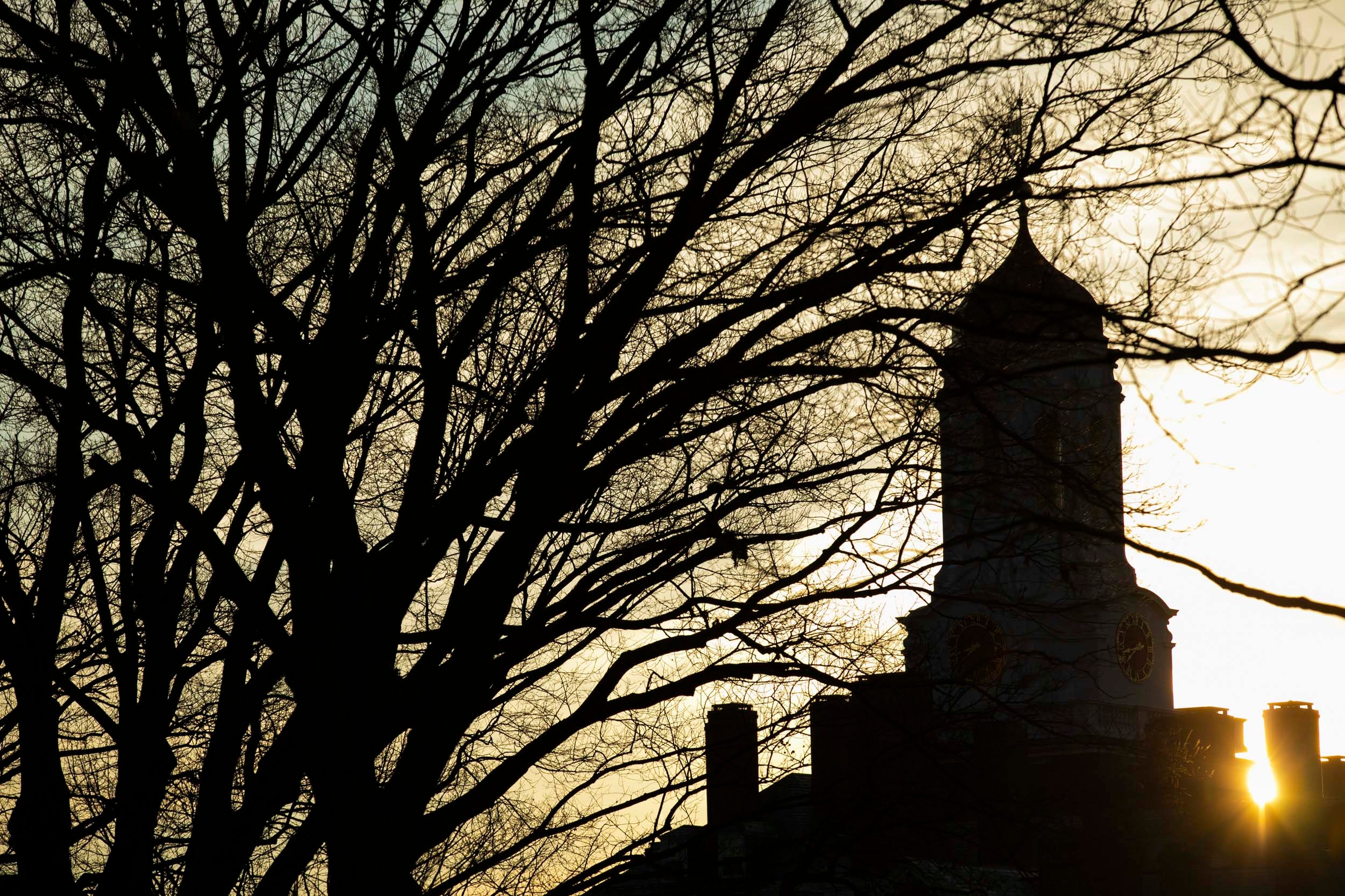 The Dunster House Tower is pictured at sunrise.