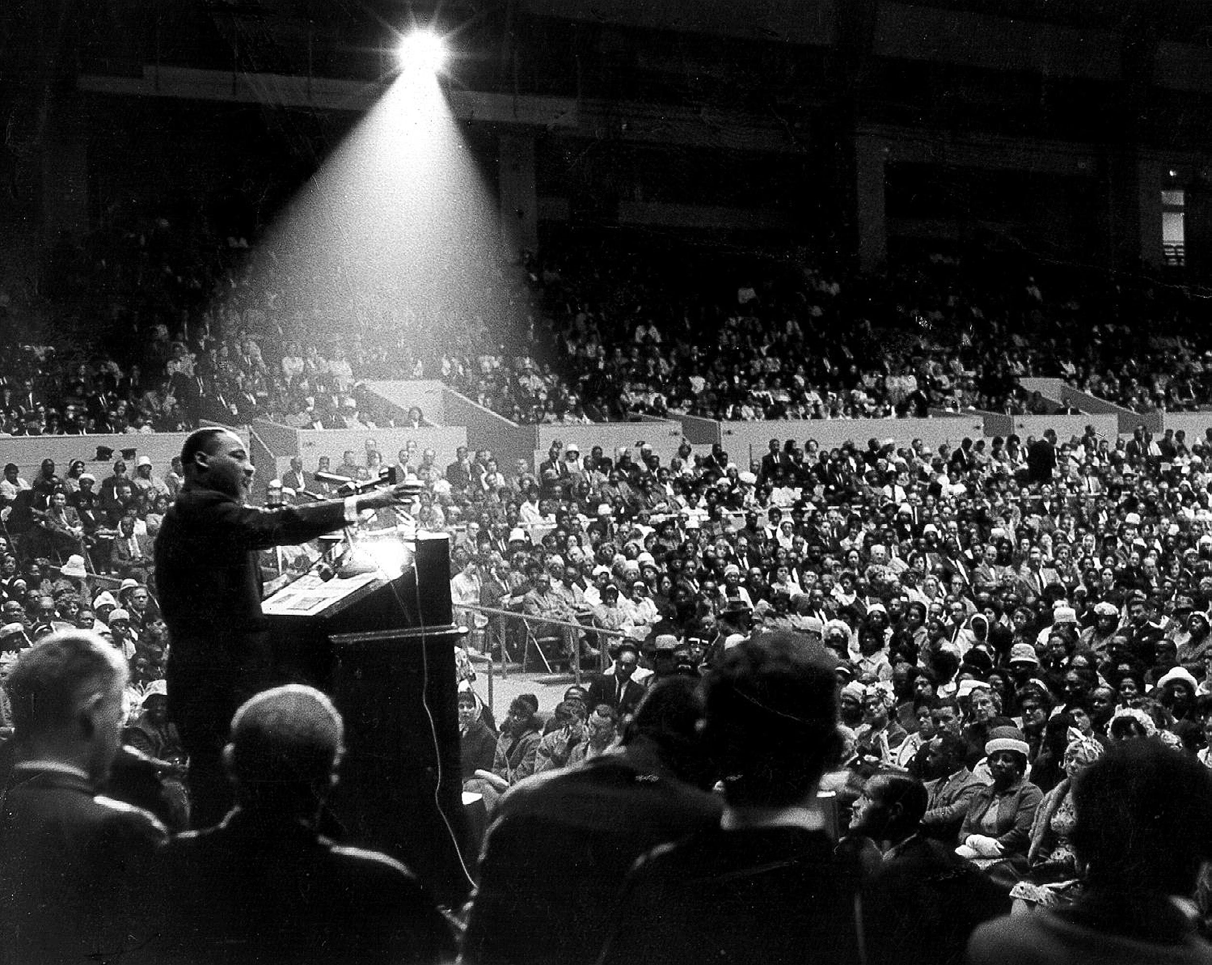 Martin Luther King Jr. at a rally.