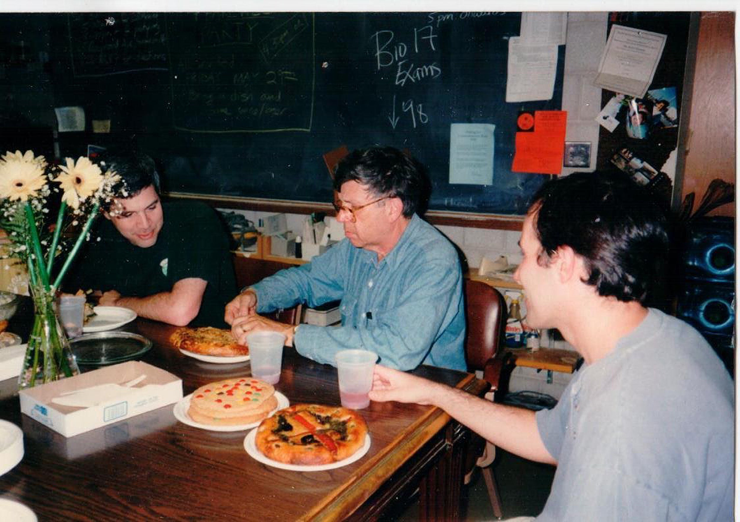 Dick Lewontin with students.