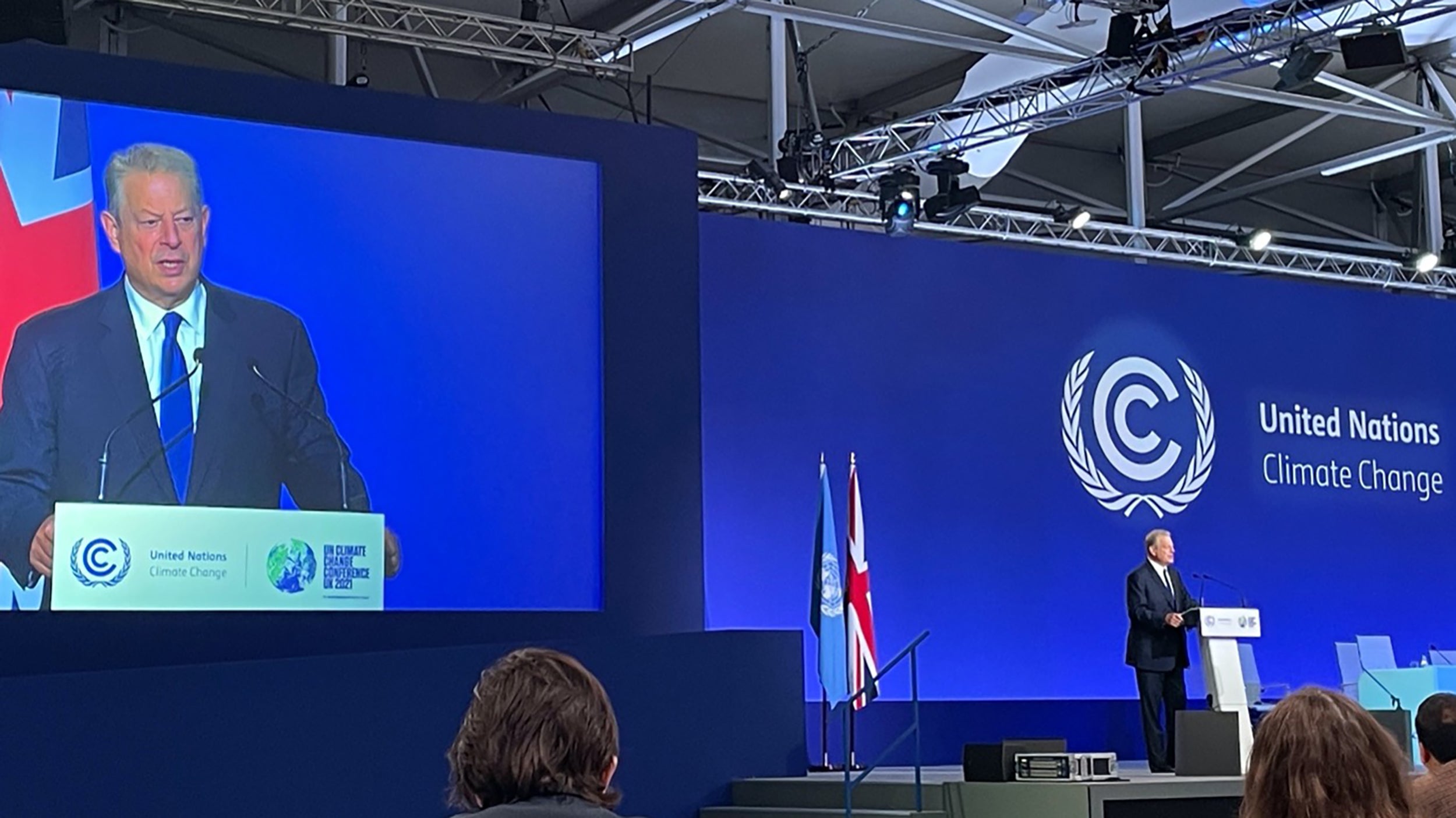 Former Vice President Al Gore speaking at the COP26.