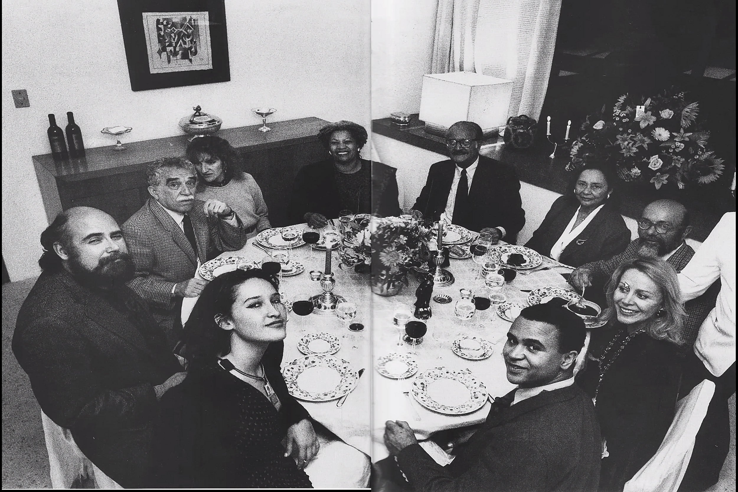 Dinner party with Gabriel Garcia Marquez.