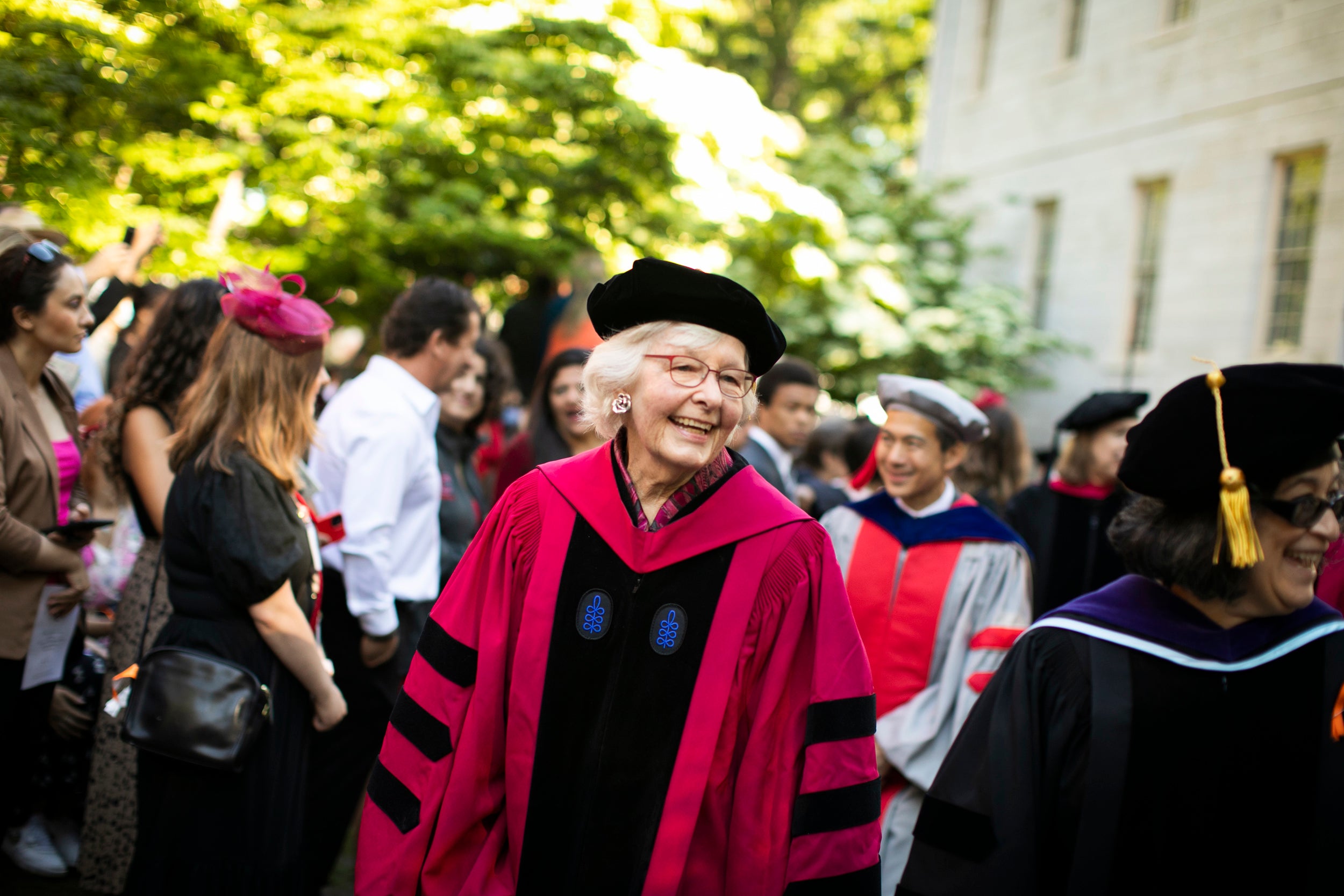 Honorary degree recipient Margaret Marshall is pictured during the procession.