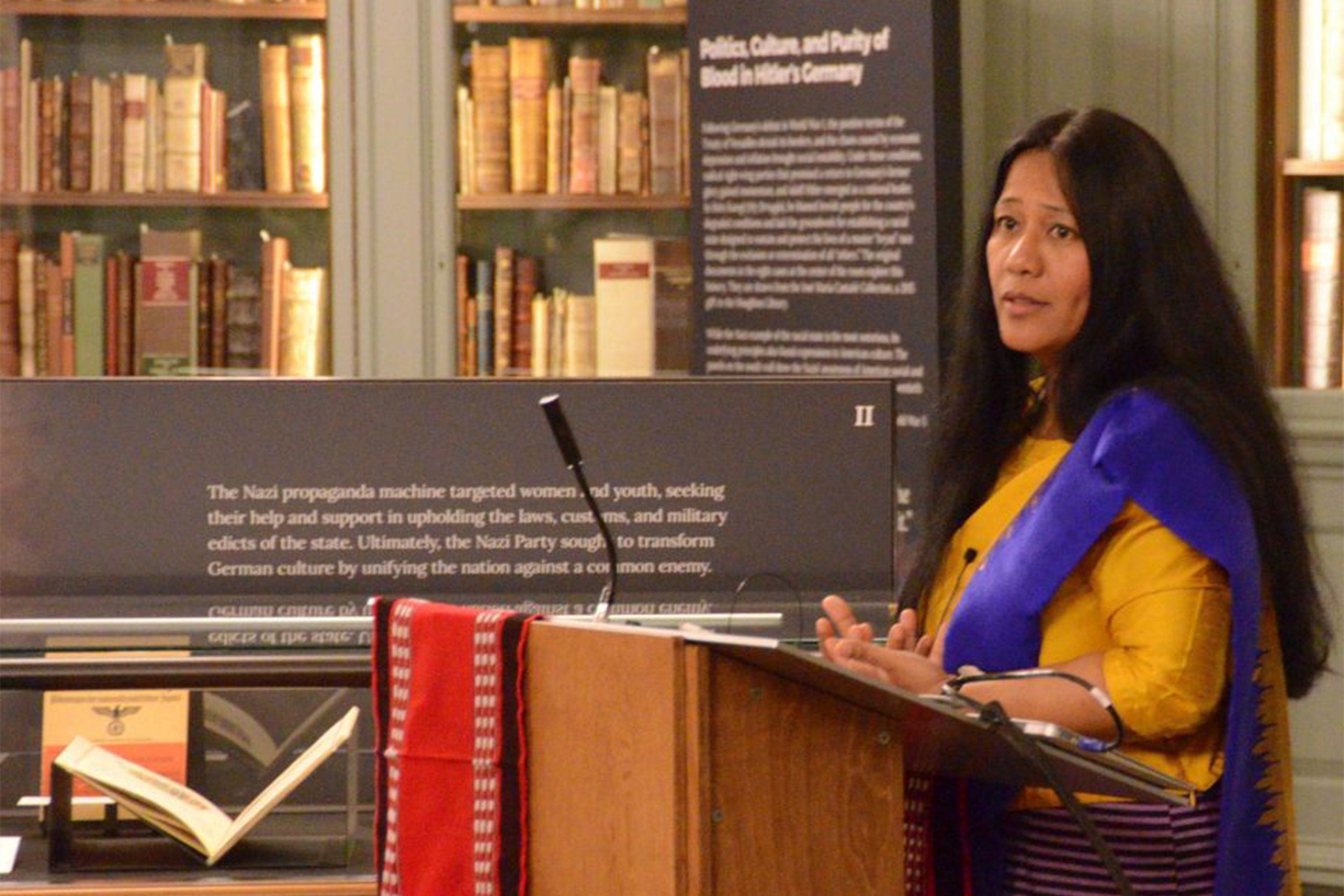Binalakshmi Nepram delivered the George Parker Winship Lecture at Houghton Library.