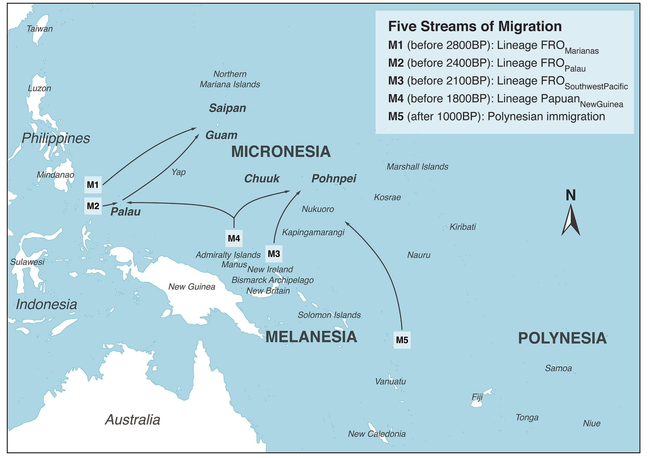 Map of migration routes.