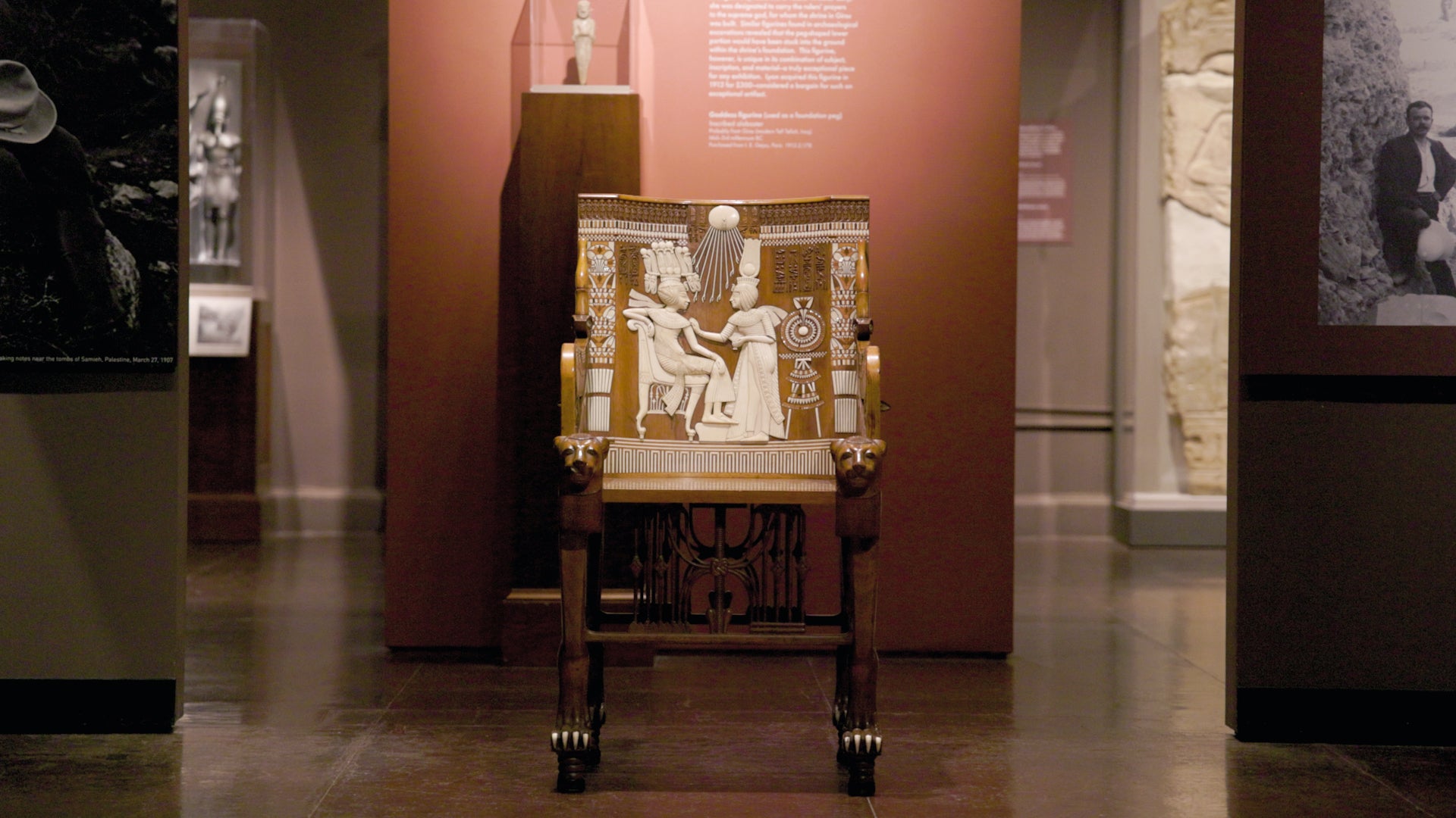 View of throne in museum.