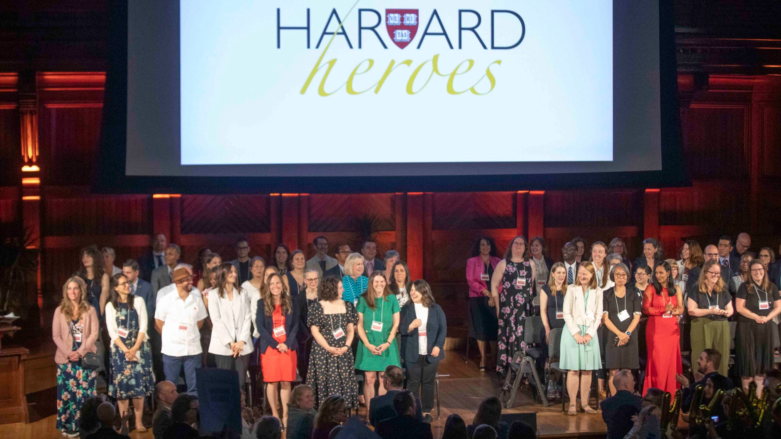 Harvard Heroes recipients on stage.