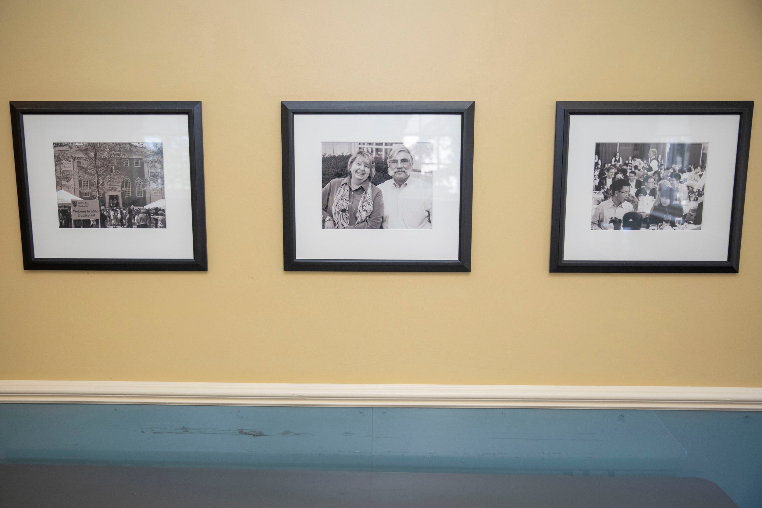 Photos from the era when the Dudley community resided in Lehman Hall line the hallways.