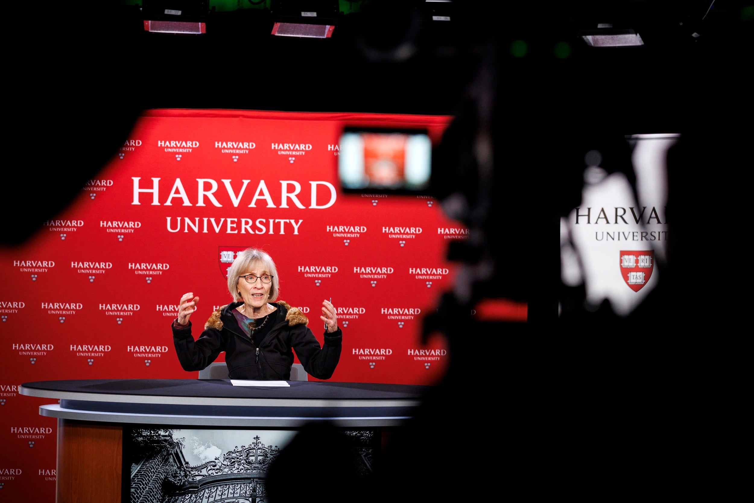 Harvard Professor Claudia Goldin at the press conference after winning a Nobel.