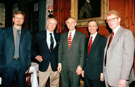 Chris Nielsen, Gilbert Butler Jr., Harvey V. Fineberg, Neil L. Rudenstine and Michael B.