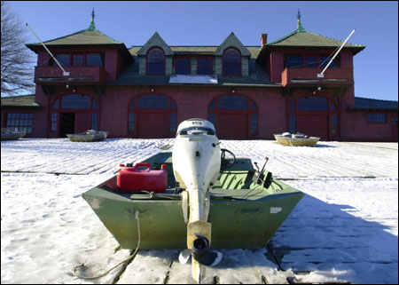 Ice-covered boat