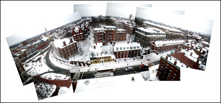 Birdseye photo montage of Square in the