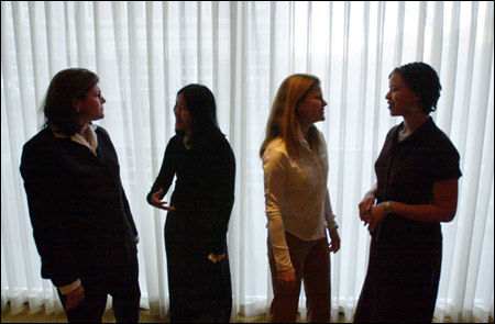 Jane Swift, Michelle Kuo '03, Shelby Braxton-Brooks '03, Rachelle Gould