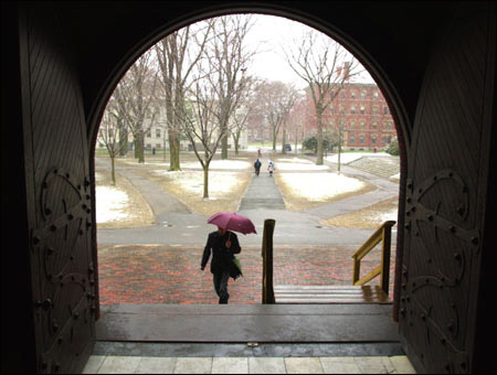 Photo of campus in the rain