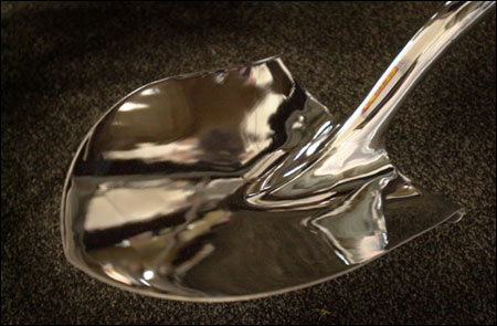 sparkling chrome shovel