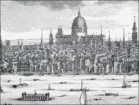 view of London with St Pauls cathedral