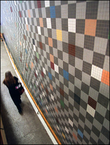 hallway mosaic at Pound